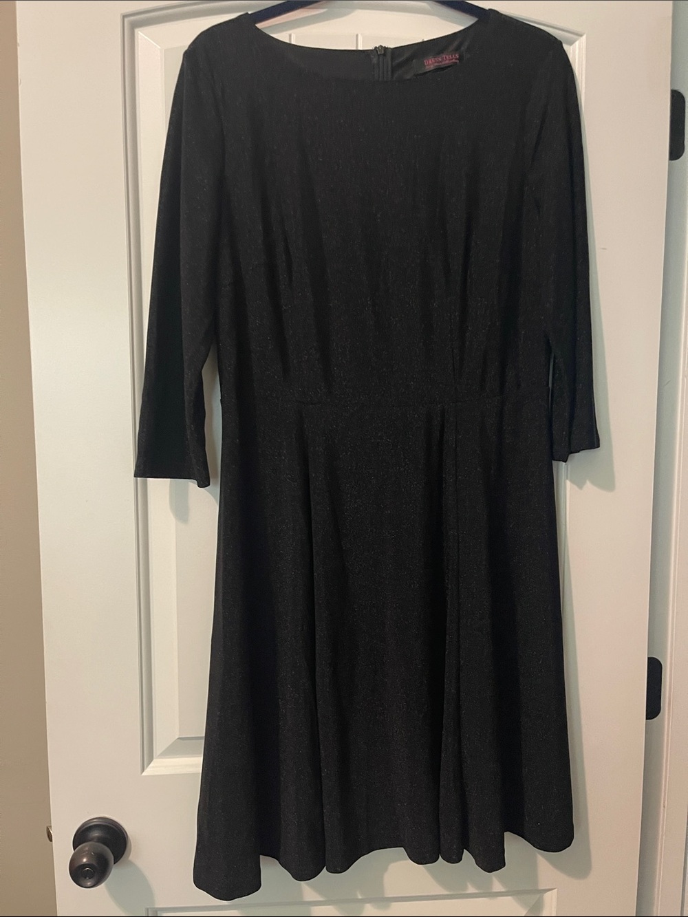 Elegant Black Long-Sleeve Fit & Flare Dress by Liz Claiborne